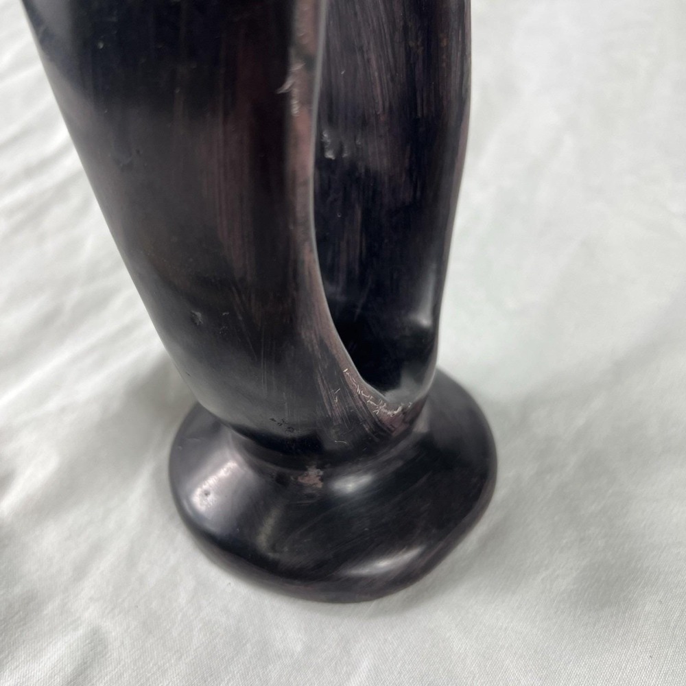 Signed Mother & Child Sculpture 11.5" Hand Carved Black Soapstone African Style - Picture 7 of 12